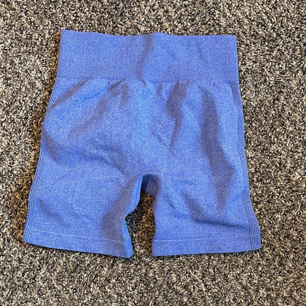 OQQ Seamless High-Waist Active Shorts — Blue